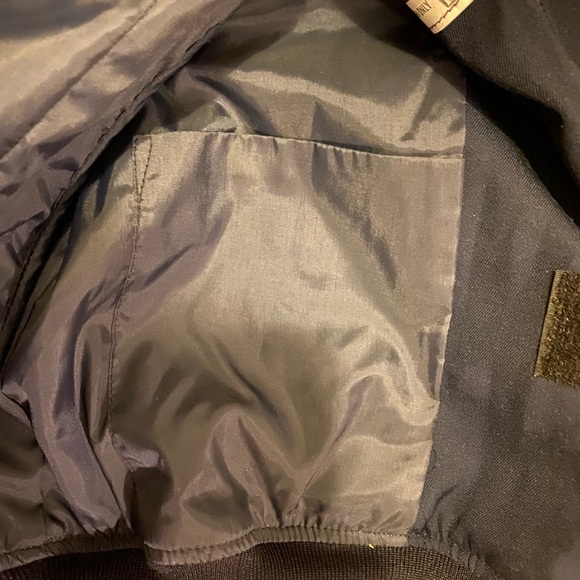 Vintage Navy Blue U.S Air Force Zip Jacket Wings Collection Size 44L With Liner - Picture 11 of 11